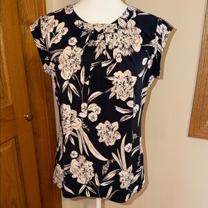 Karl Lagerfeld Black and White Floral Blouse